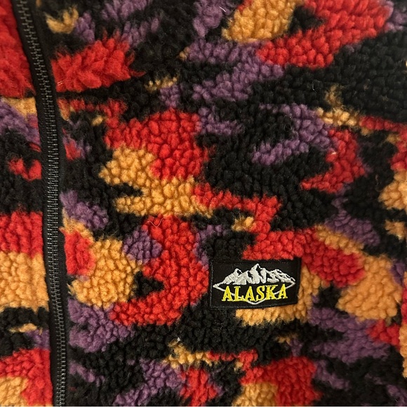 Retro 90s Style Men’s Multicolor Fleece Pullover Size XL - Picture 2 of 6